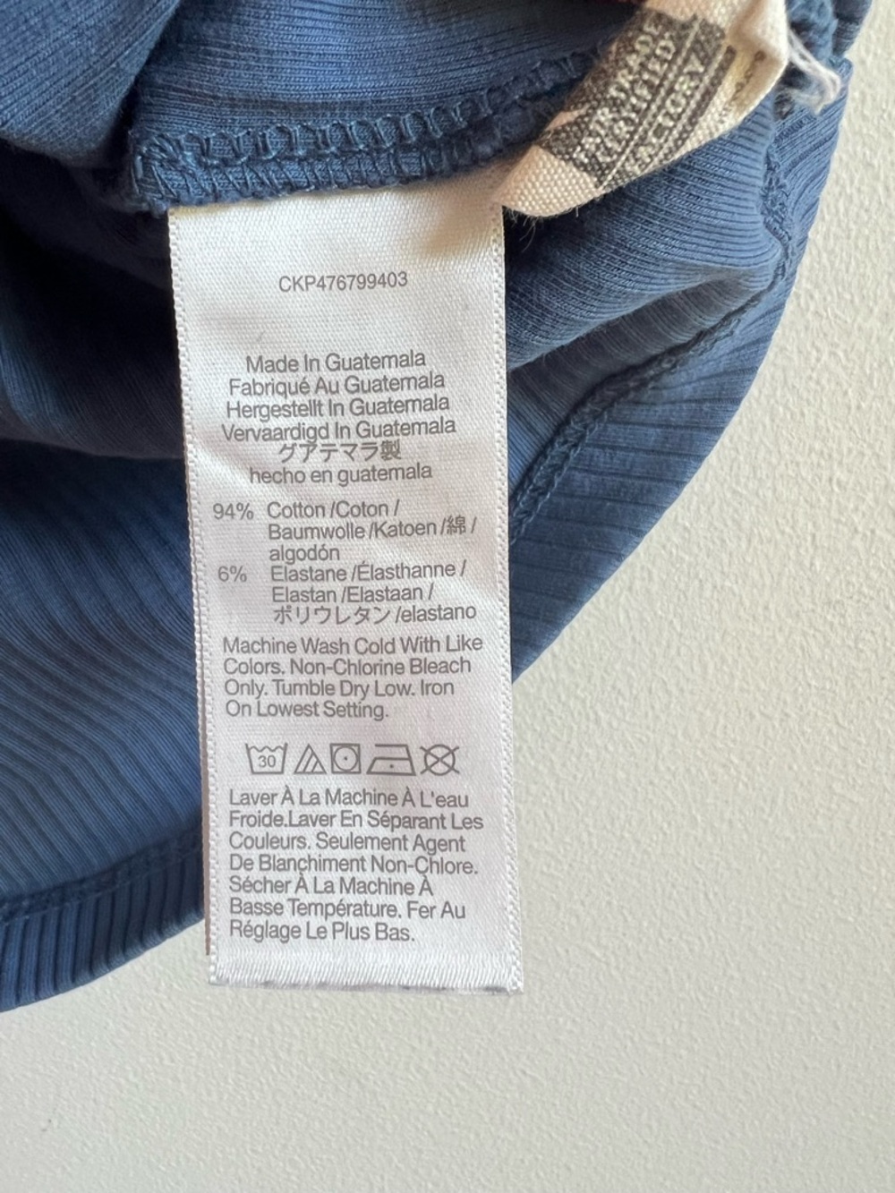 Madewell Ribbed Square-Neck Crop Tank in Denim Blue - Picture 3 of 6